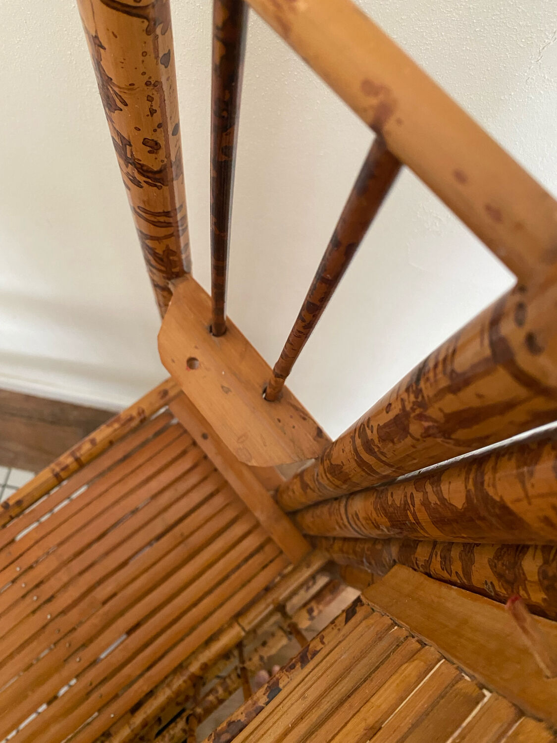 70's foldable bamboo shelf