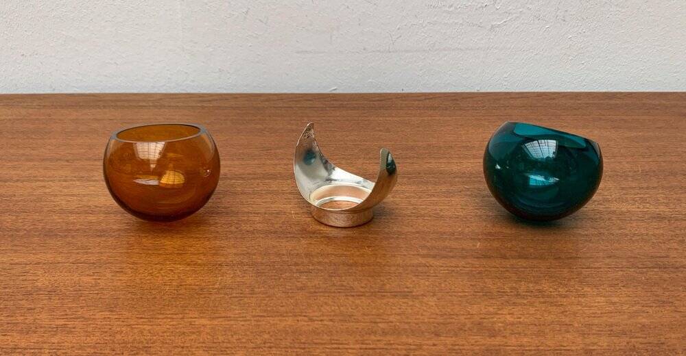 Set of 3 Mid-Century Space Age Art Deco German bowls by Quist, 1960s.