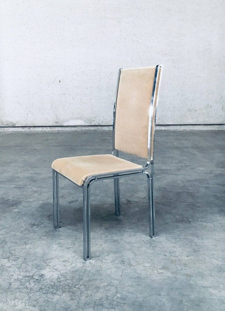 Italian Hollywood Regency Style Modernist Dining Chairs, 1970s, Set of 6