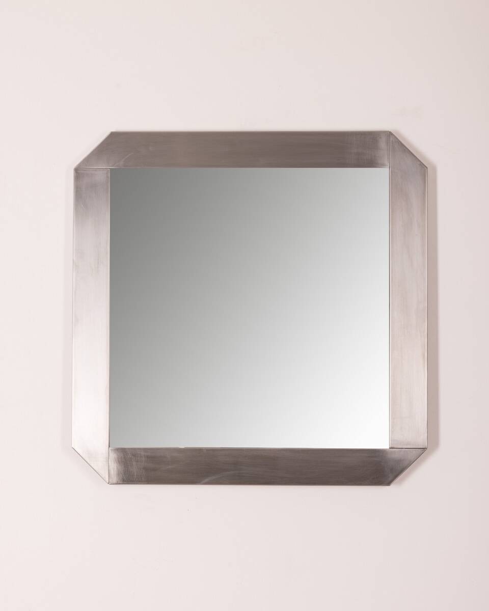 Vintage 1970s square wall mirror designed by gaetano sciolari for valenti
