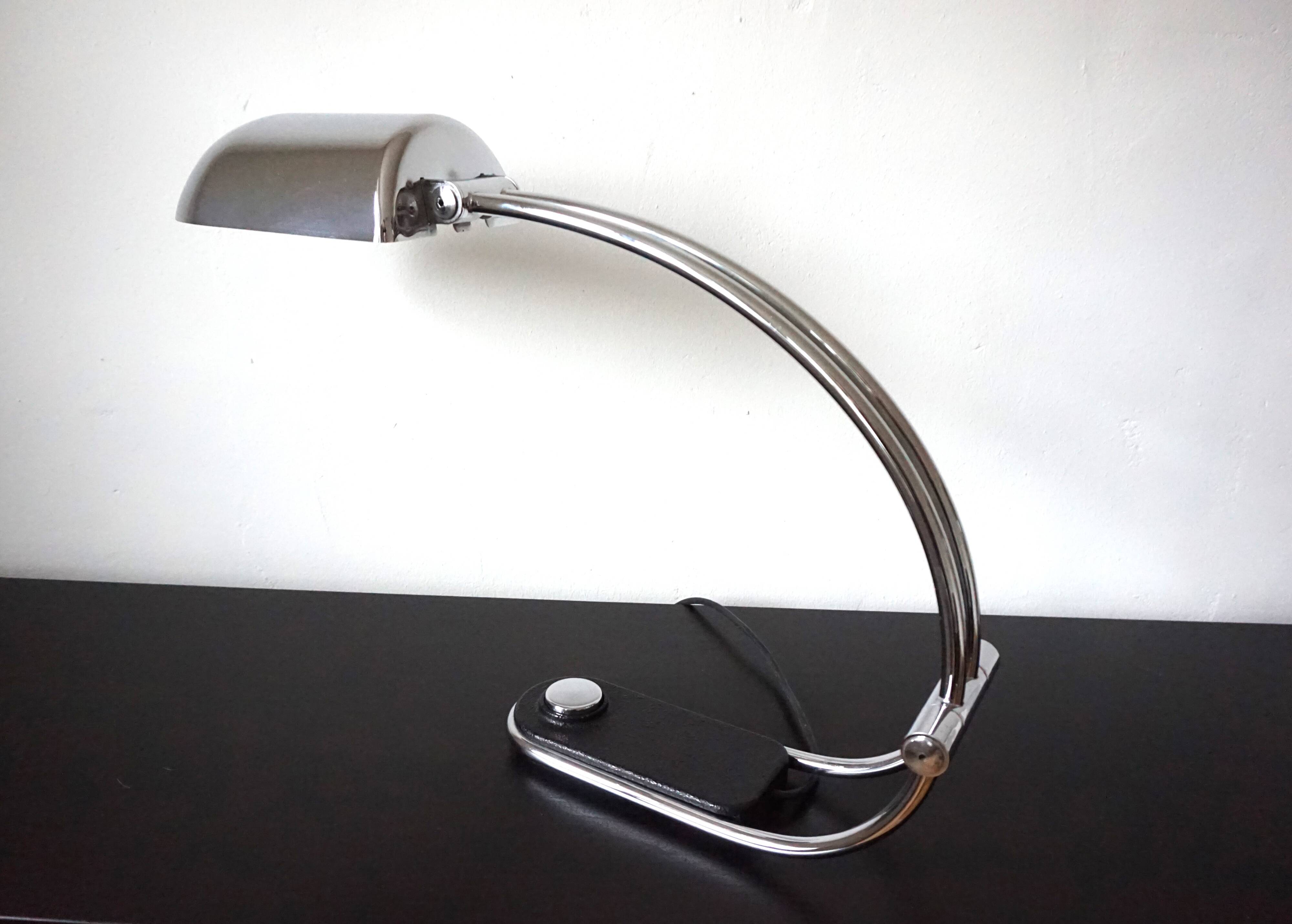 Hillebrand chrome table lamp by Egon Hillebrand