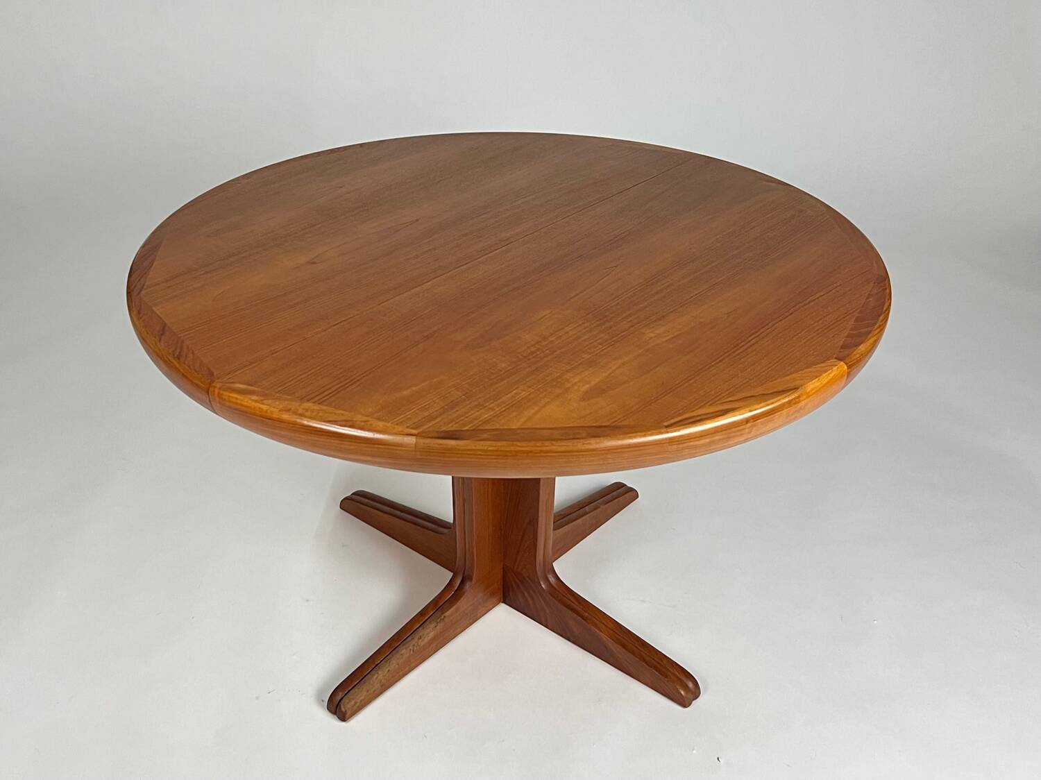 Danish teak round dining table extendable vintage design
