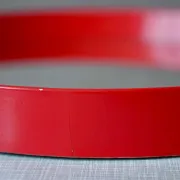 Round Pop Art mirror from the 60s-70s in bright red plastic.