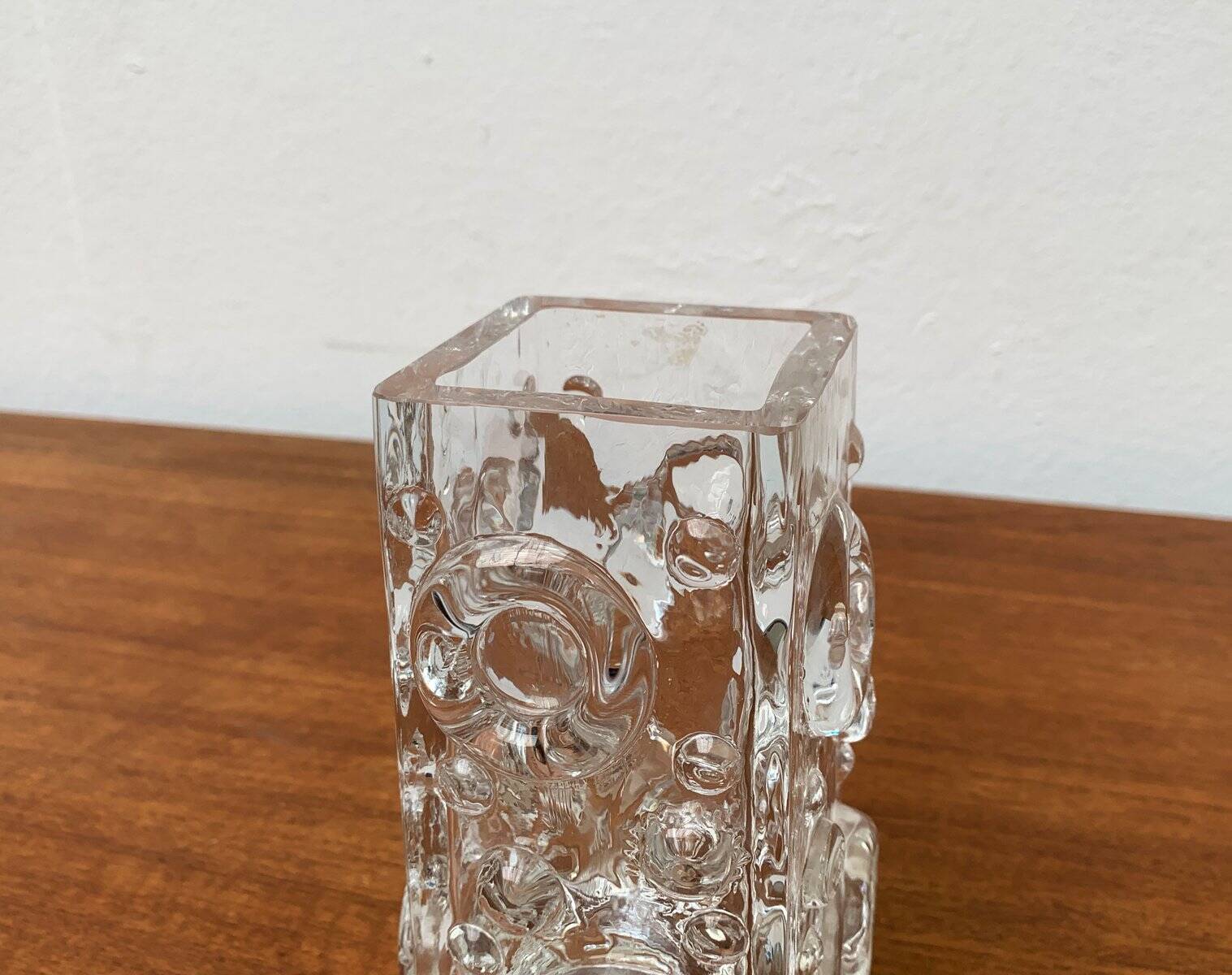 Brutalist Bubble Glass Vase by Josef Schott for Smalandshyttan, Mid-Century Swedish, 1960s