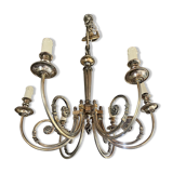 Neo-classical chandelier silver metal