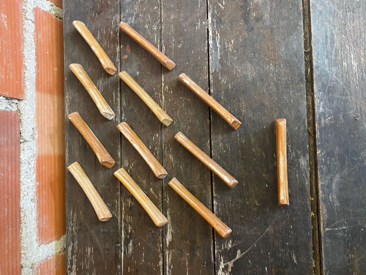 Set of 12 vintage stoneware knife rests