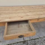 Old rustic farmhouse store table 2 drawers -2m22