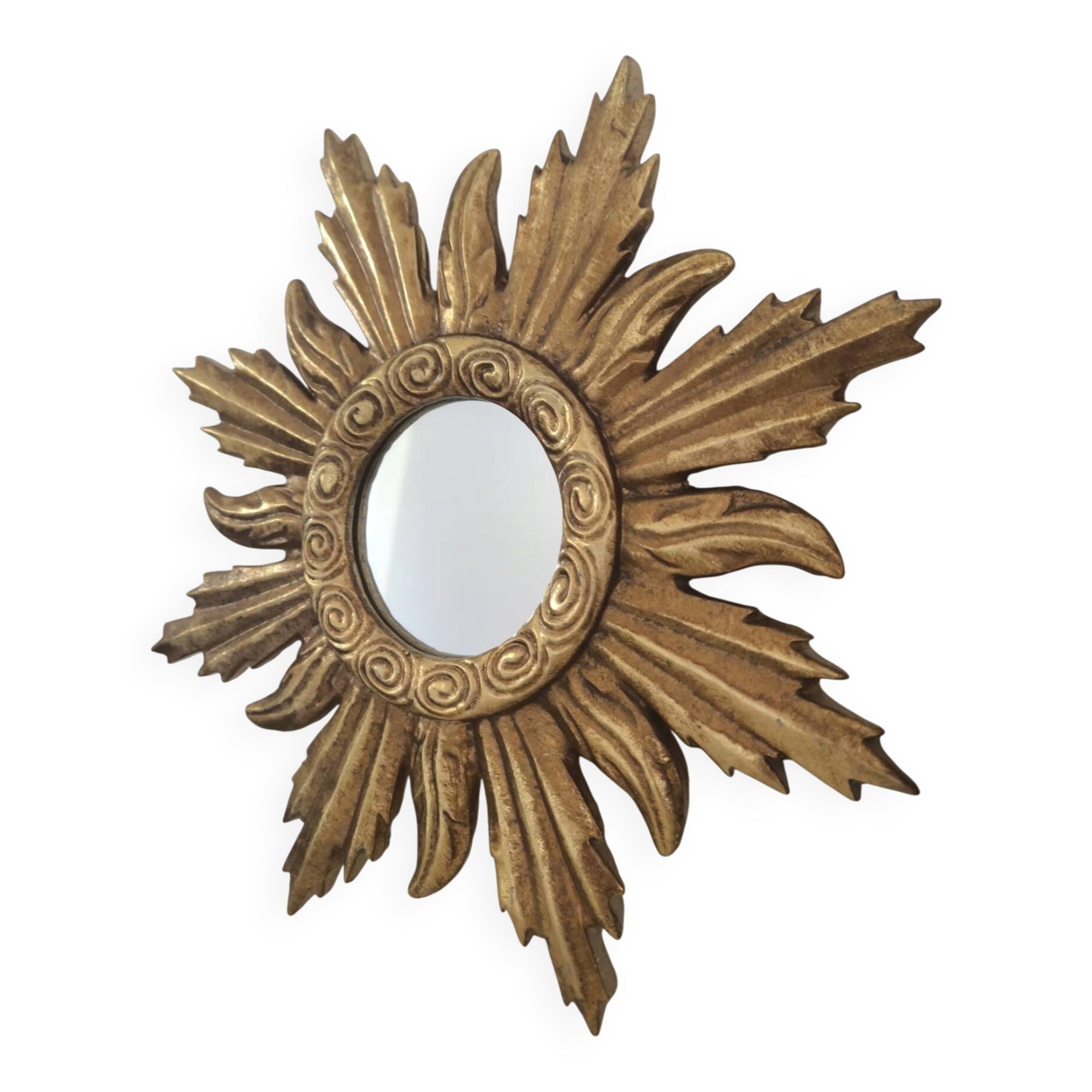 Miroir soleil doré