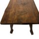 Vintage brutalist side table minimalistic design in dark wood