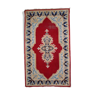Vintage Persian Kerman handmade carpet 91cm x 152cm 1970s, 1C808