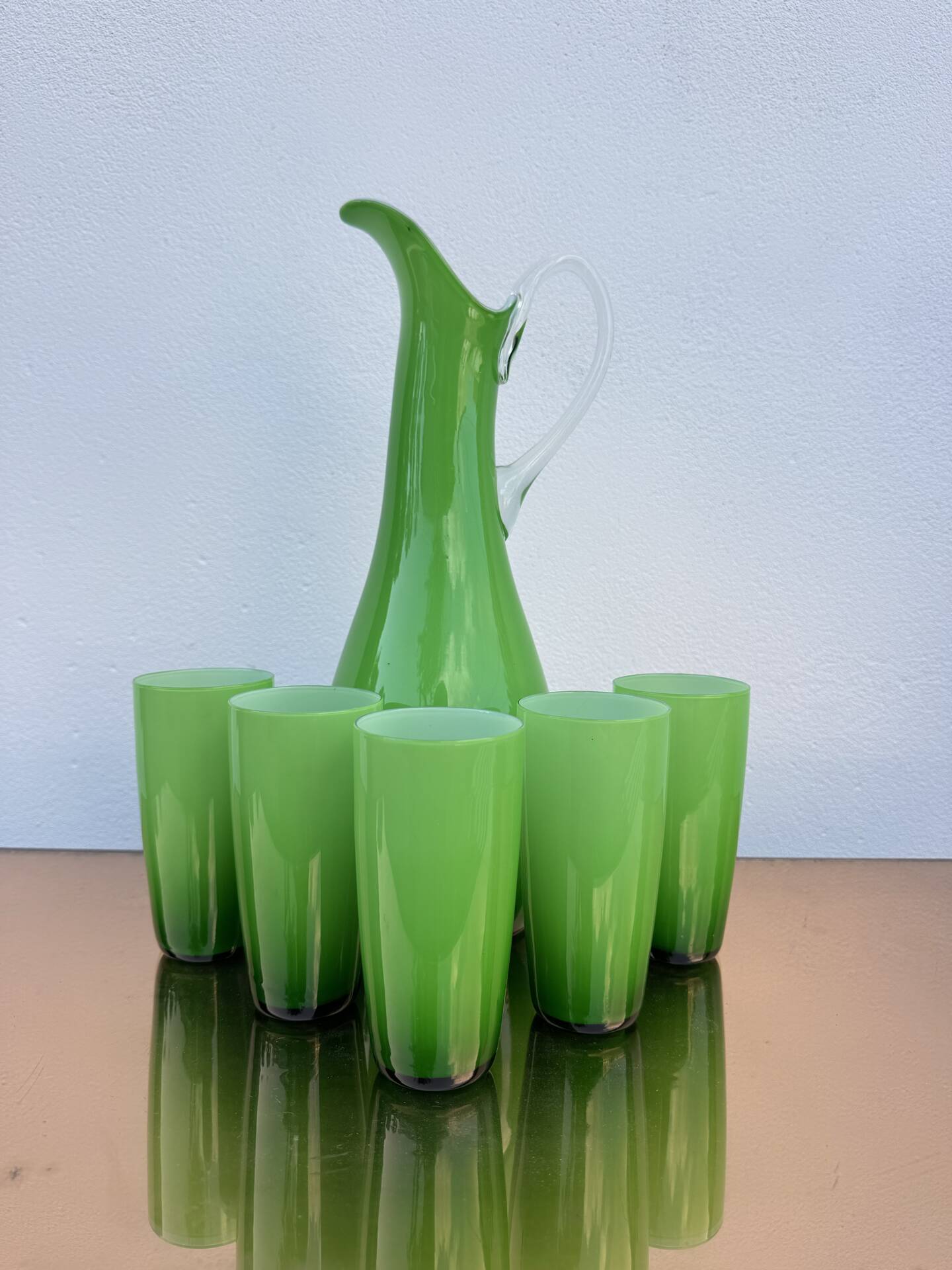 Service of orangeade glass Murano 1960s