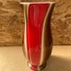 Antique verceram ceramic vase brown red beige vintage