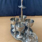 Old serving for boiled eggs with 4 metal cockroaches