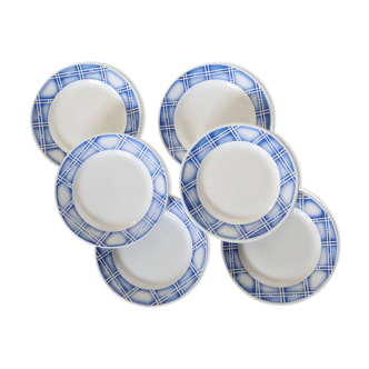 Set de 6 assiettes à dessert Sarreguemines, motif Rostand