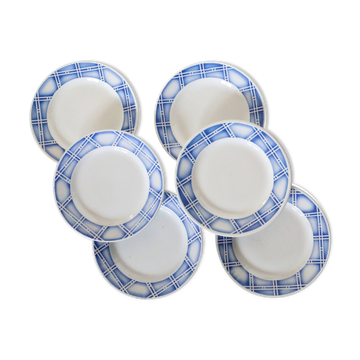Set of 6 Sarreguemines dessert plates, Rostand pattern