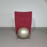 Italian modern bordeaux red ball chair san siro designed by fabrizio ballardini, 1995