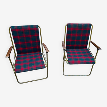 Paire de chaises de camping vintage 1960/70