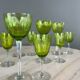 Antique baccarat green crystal glassware set, 20th century