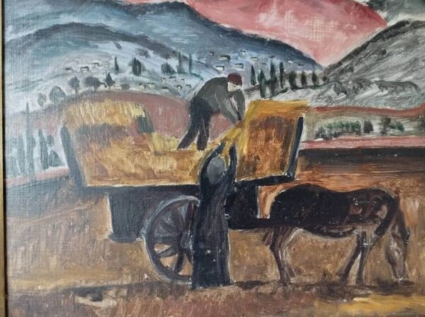 Peinture À L'huile Patrik Reutersvärd/ Paysage/ Campagne / Cheval