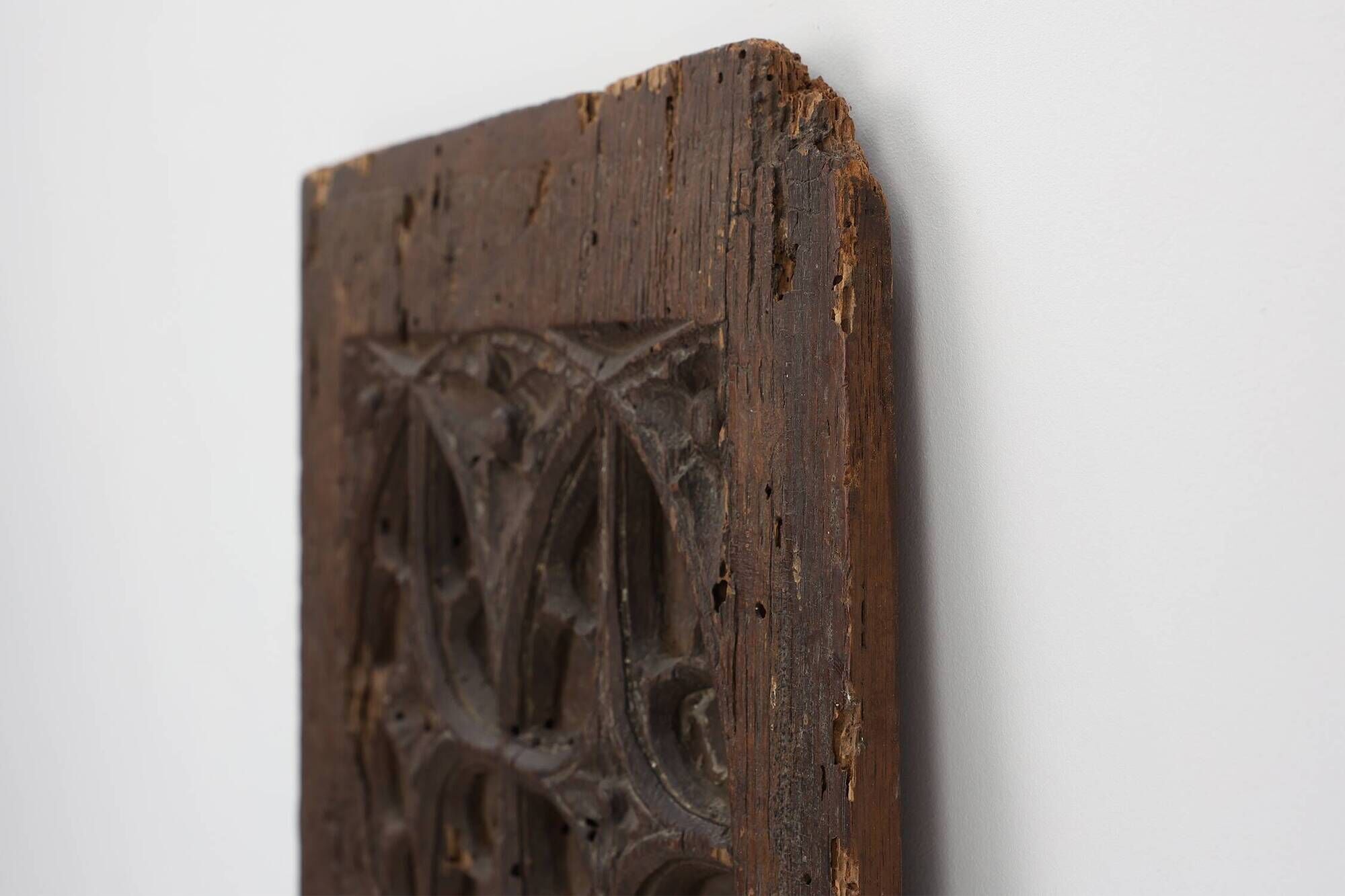 Late Gothic carved oak relief panel, France 15th century