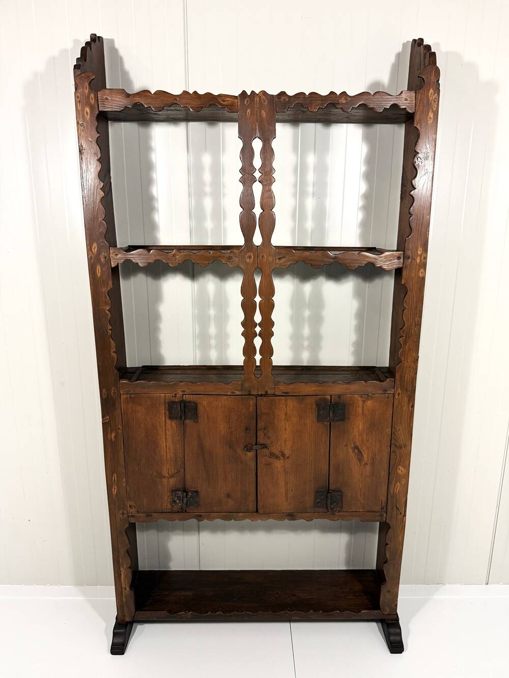 Antique rustic wall unit plate cabinet 1900