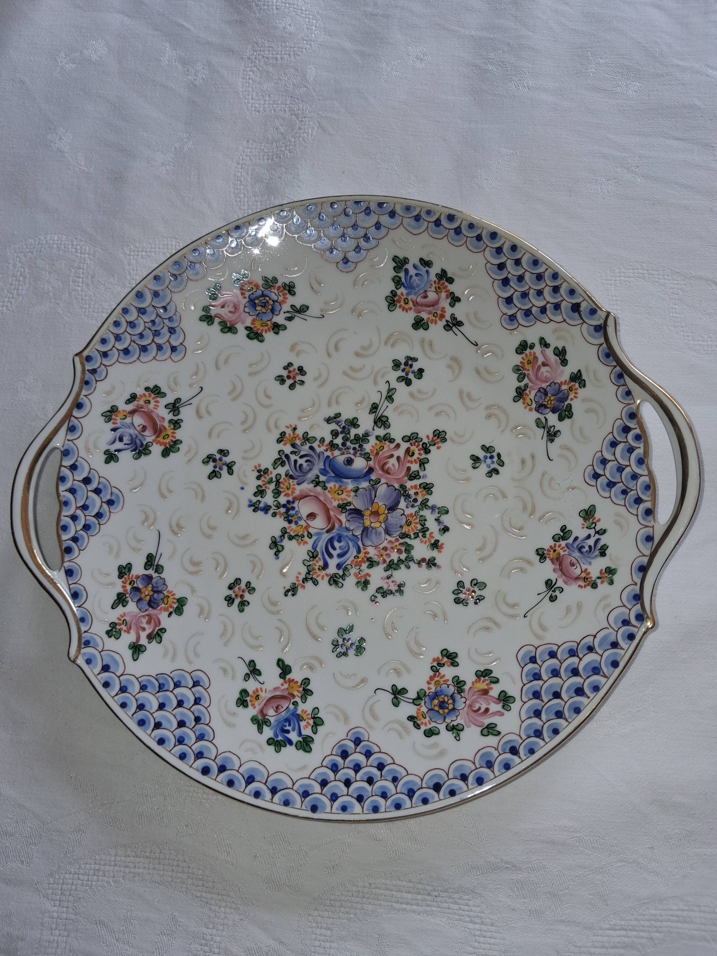 Plat à gateaux porcelaine