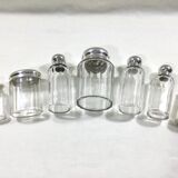 Set of crystal and silver vials