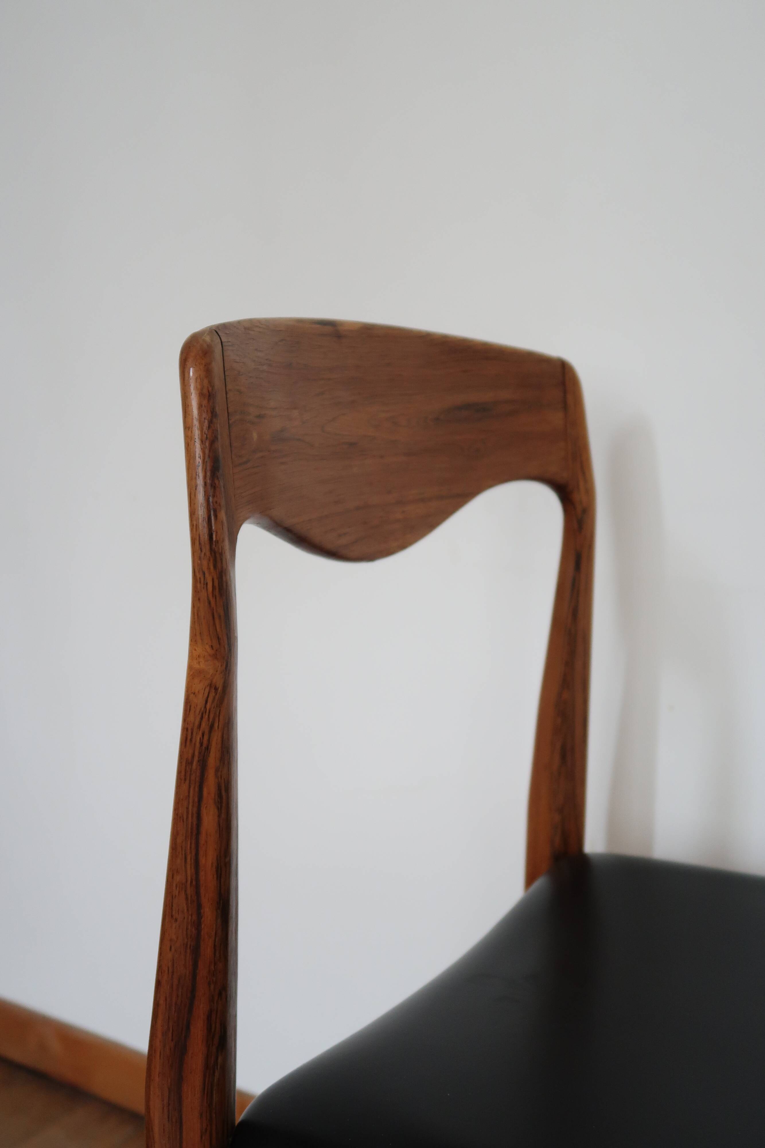 Lot de 8 chaises scandinaves palissandre skaï