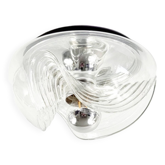 Large Mid-Century Modern Wave Flush Mount by Koch & Lowy for Peill & Putzler, Germany, 1960s/1970s
