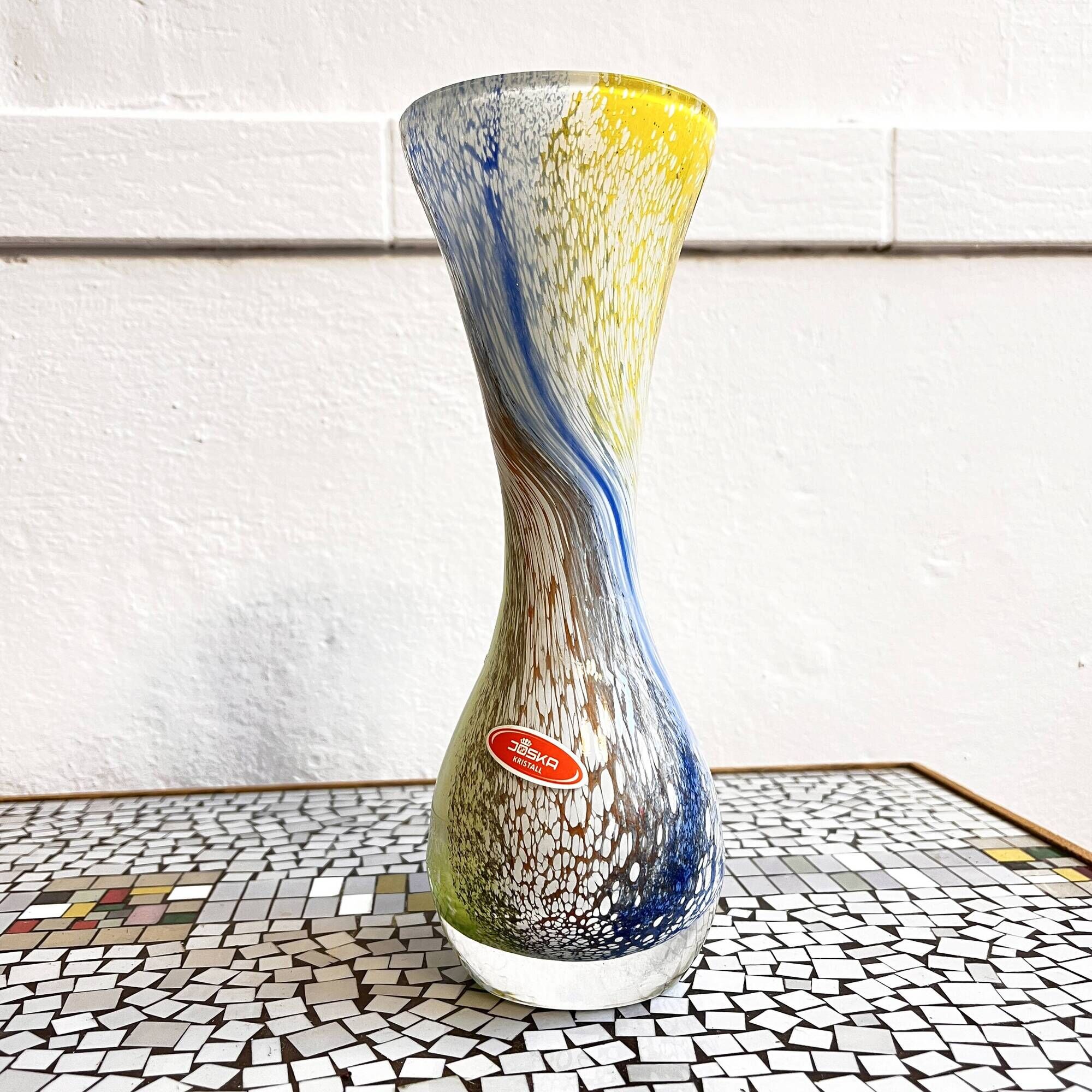 Glass vase Joska Kristall Mundgeblasen Germany 1970s.