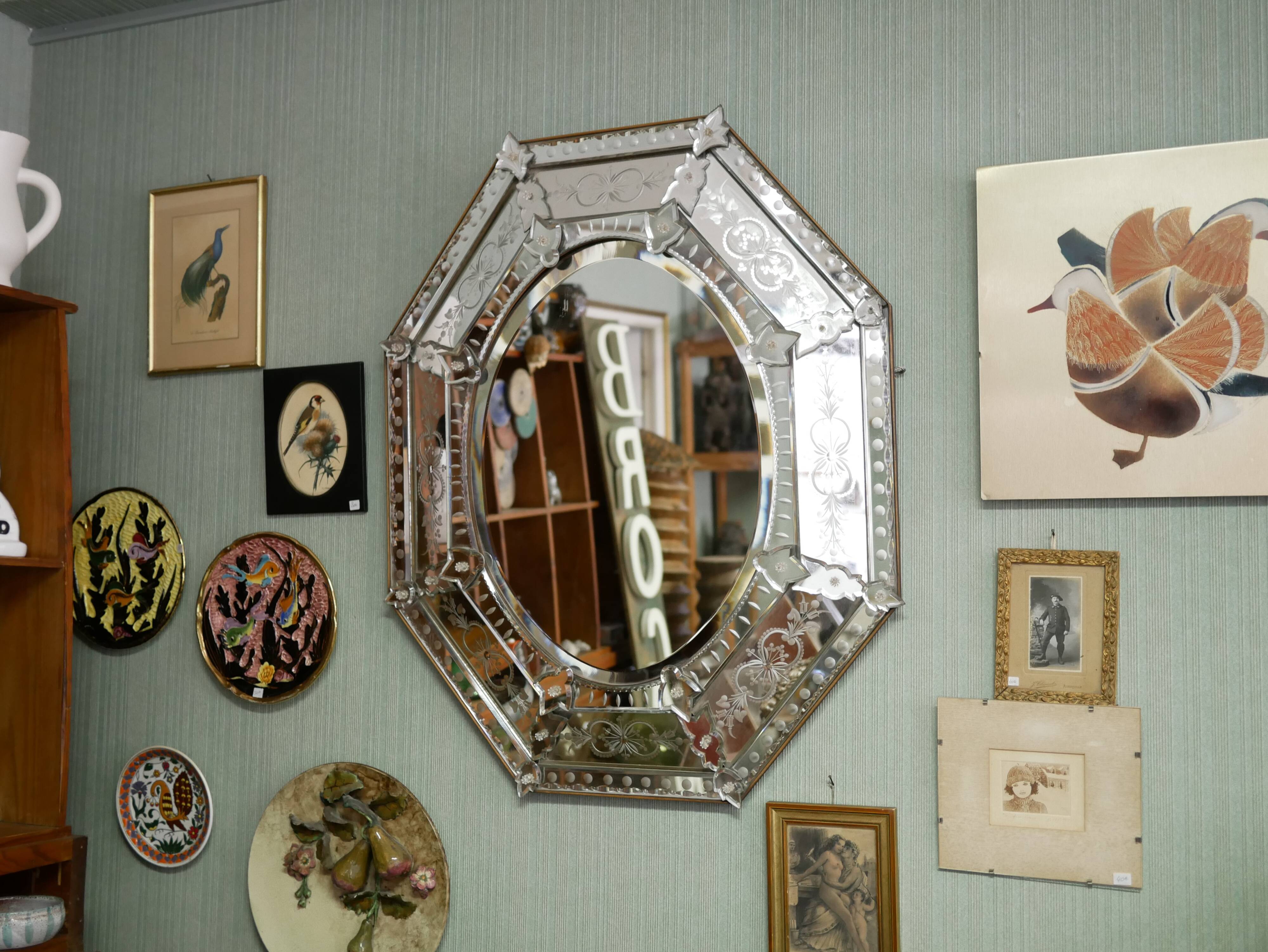 Antique Venetian mirror 86cm x 70cm