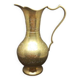 Boho brass pitcher