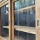 Oak sideboard with glass doors