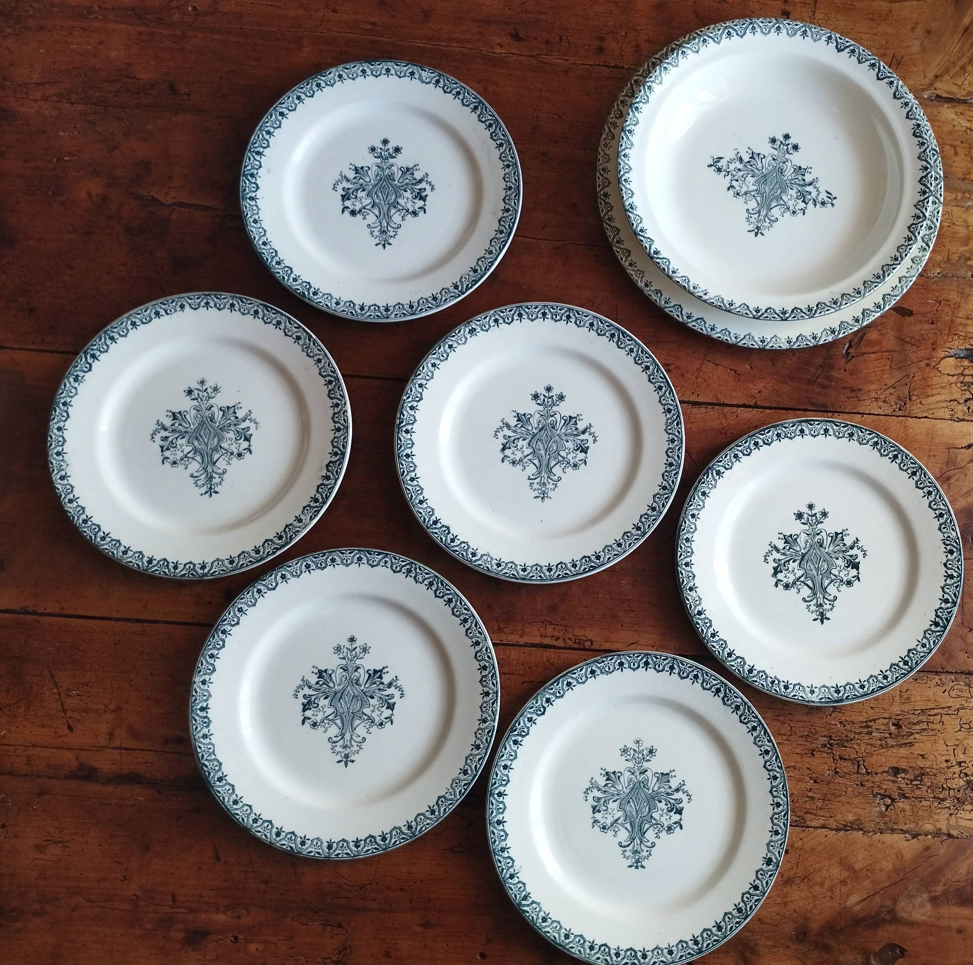 Salins « alhambra » assiettes plates et grands plats faïence terre de fer