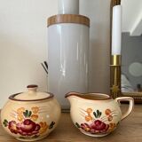 Sucrier et pot à lait faïence Longchamp