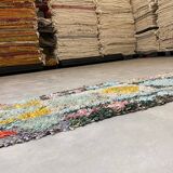 Multicolor carpet in boucherouite fabric 60x251ccm