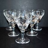 Set of 6 vintage cut crystal water glasses Saint-Louis or Lemberg? 13cm