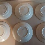 Flat plates series of six earthenware Longchamp décor Simone