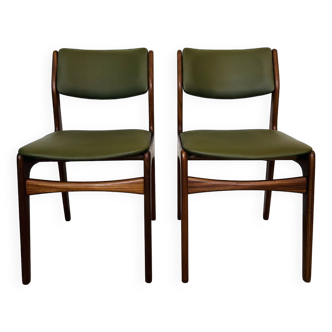 2 chaises de salle à manger de style scandinave en teck, 1960