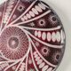 Vide-poche en verre doublé couleur prune et taillé