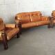 Brutalist leather lounge