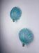 Pair of shell-shaped frosted blue Murano glass wall sconces, Italy, 1970s