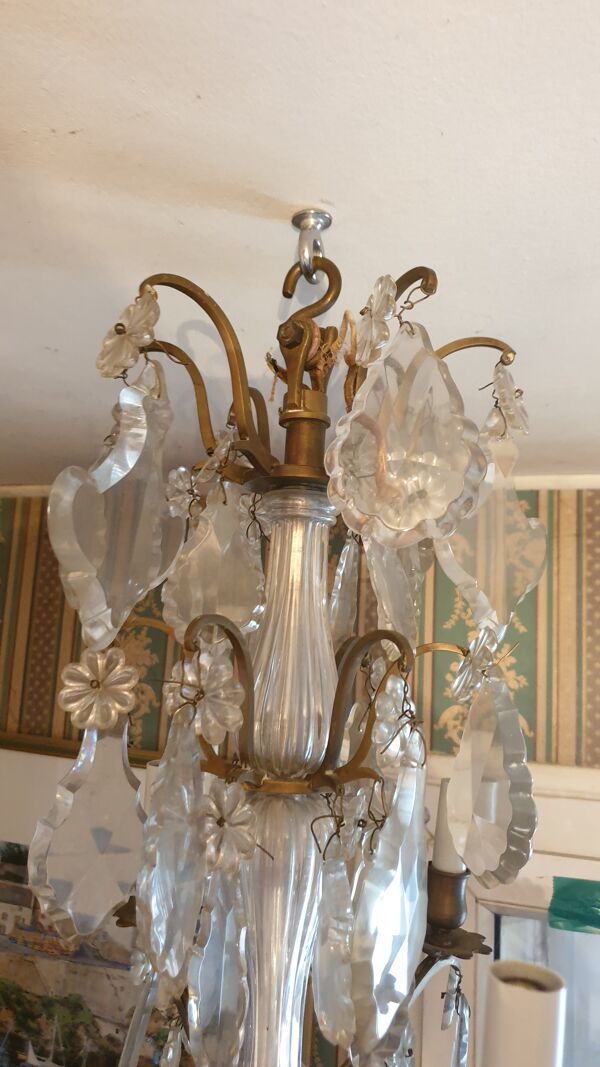 Lustre cage à pampilles