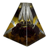 Crystal soliflore inclusion roses pyramid shape circa 1970