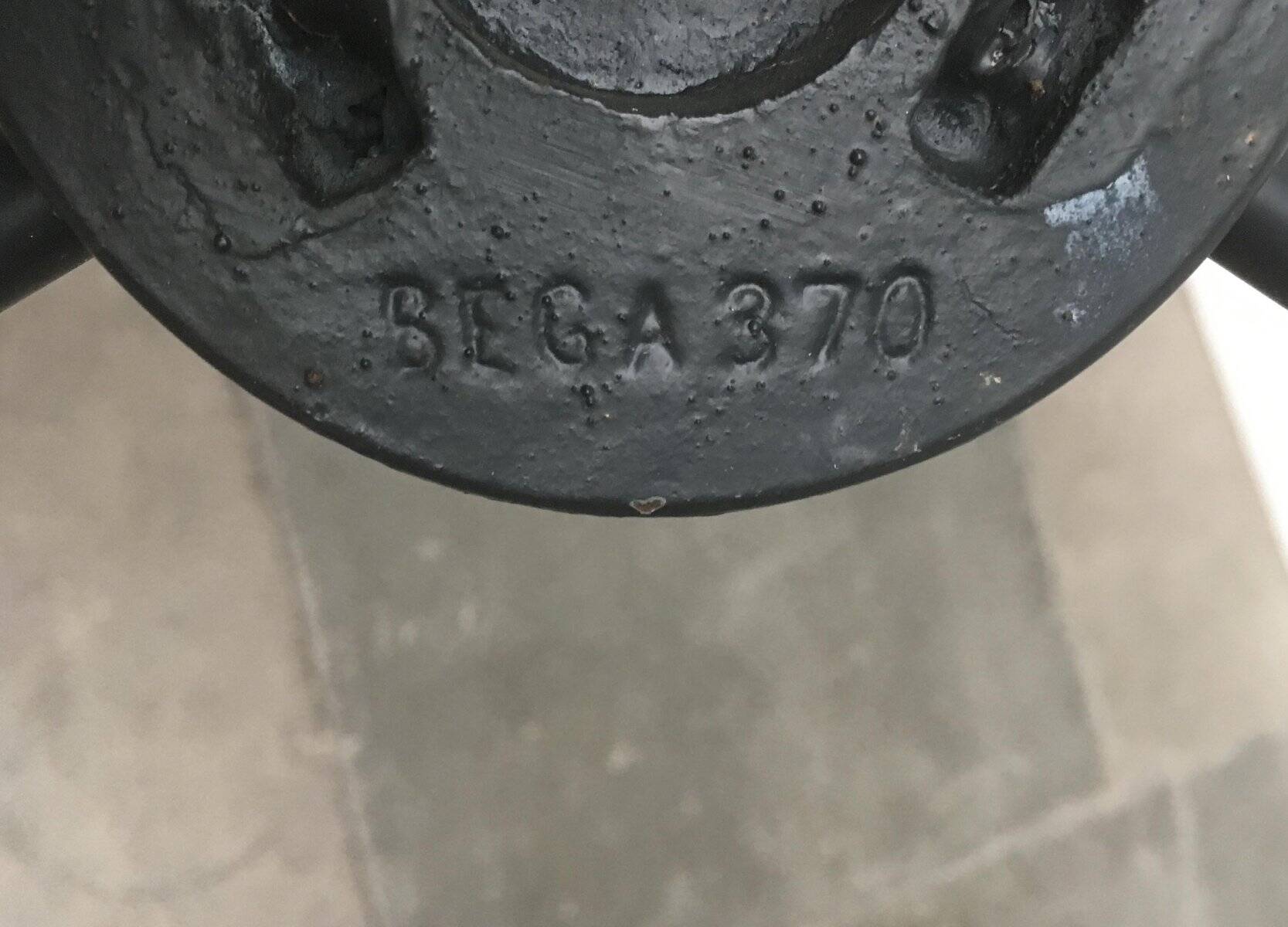 German floor lamp metal and plastic Tripod Ufo 370 by Bega, 1950s