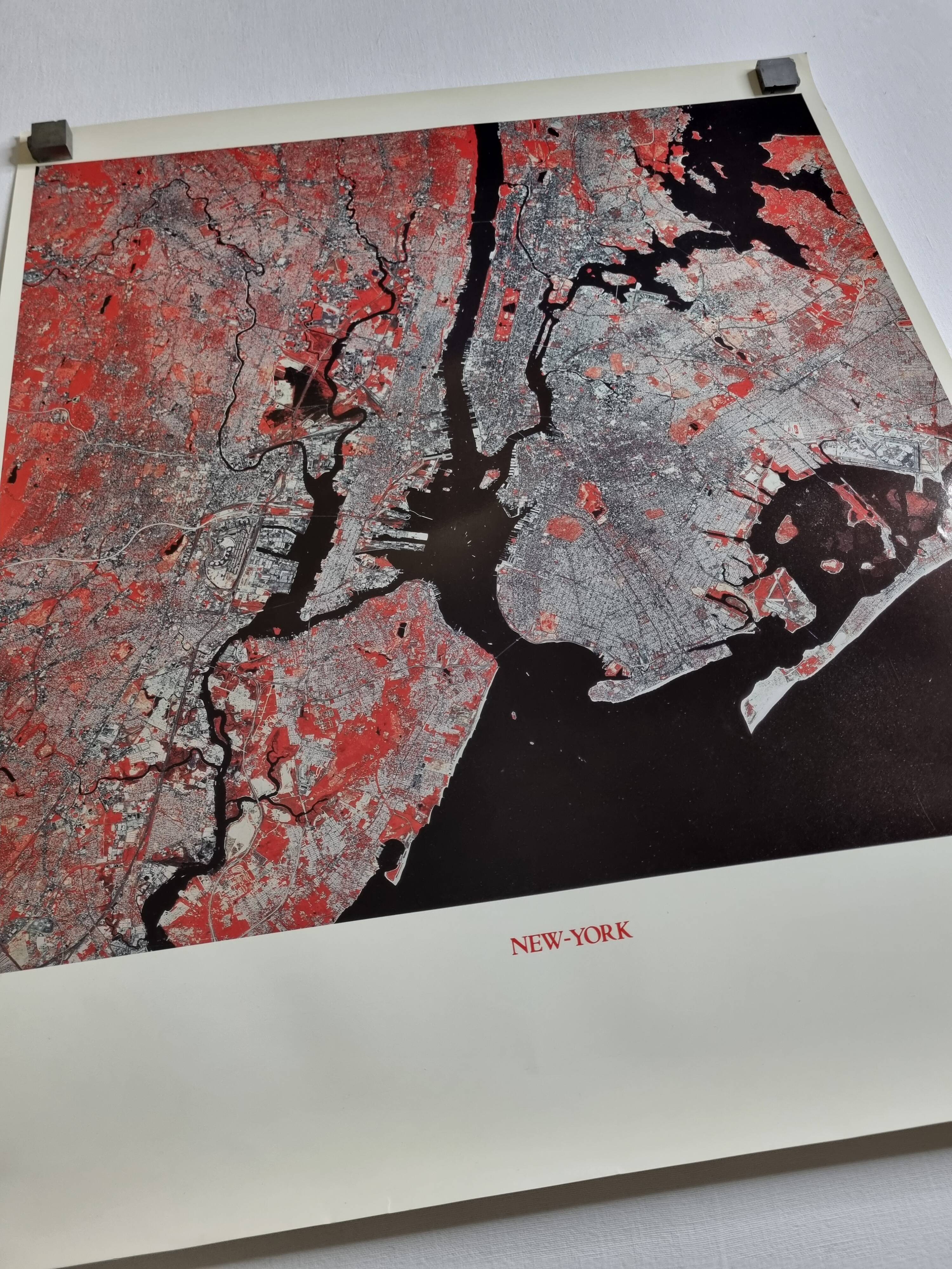 New York Satellite Photographic Poster, CNES 1986, 50 x 60 cm, Publisher Spot Image