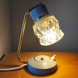 Mid-Century glass and brass lamp