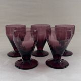 Set of 5 aubergine glasses