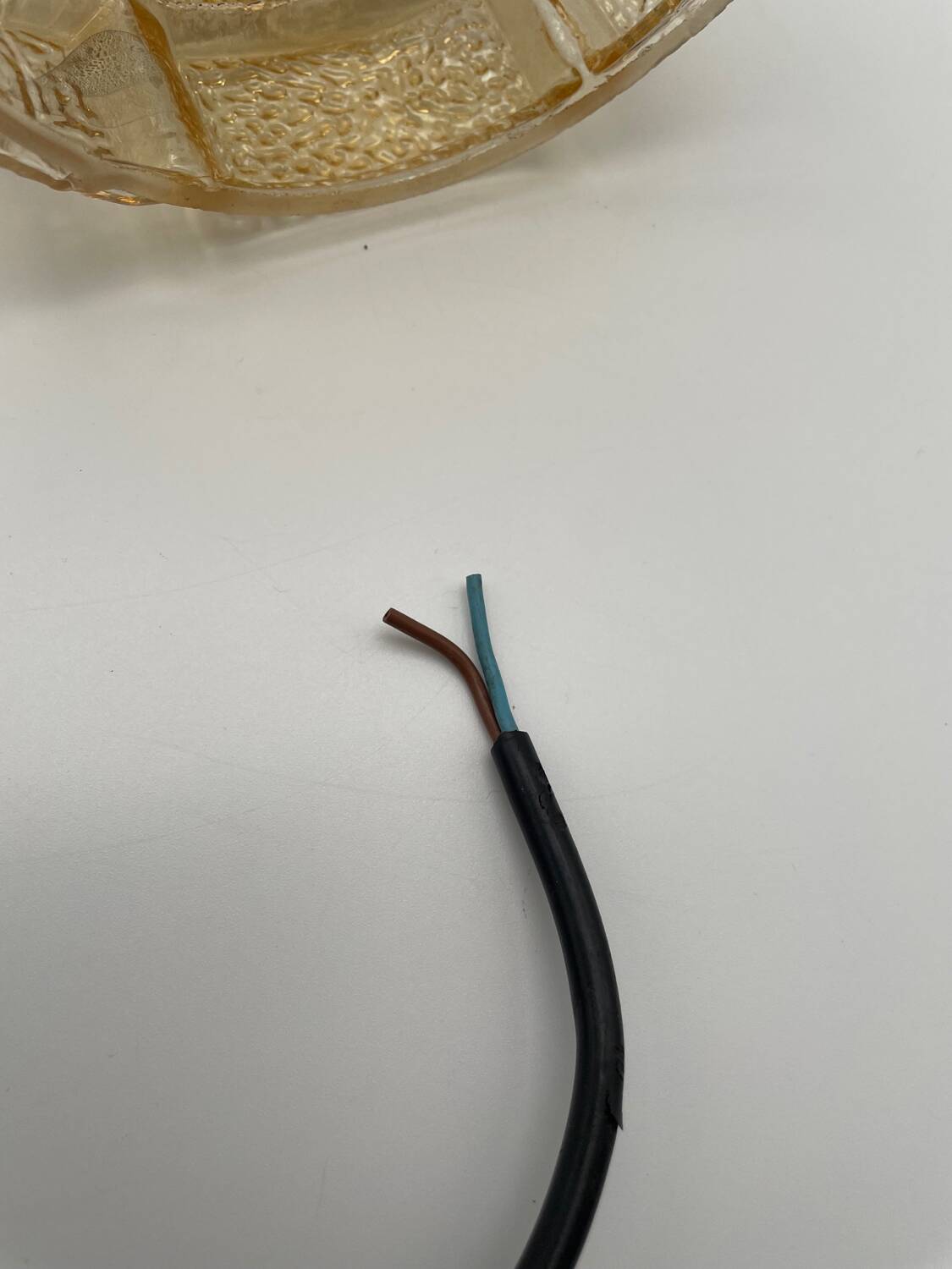 Suspension / portable lamp in smoked glass, 1970s