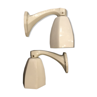 Paire d’appliques porcelaine et opaline art deco 1930